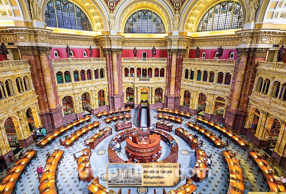 Amerikaanse Congres Bibliotheek - Washington / USA | Houten Puzzel | 1000 Stukjes | 59 x 44 cm | King of Puzzle